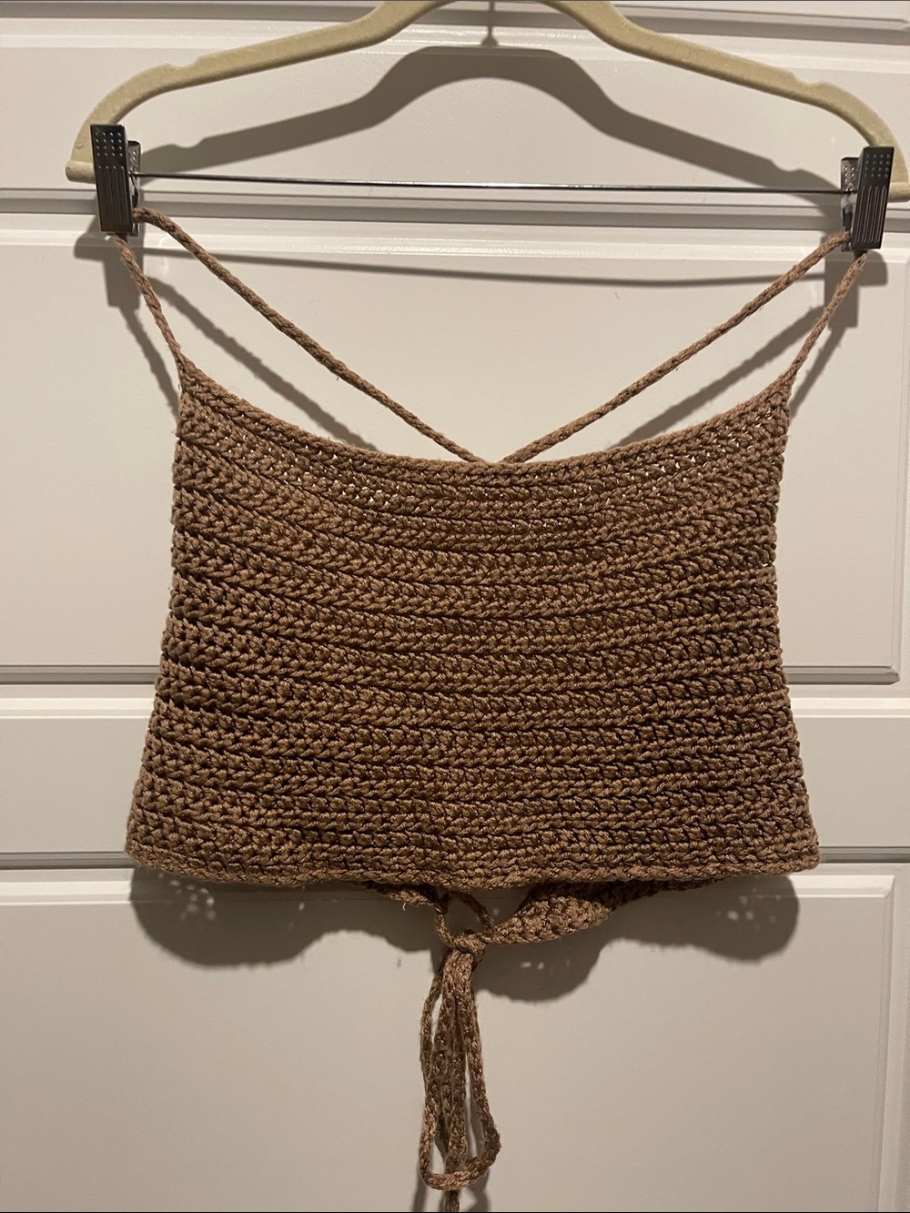 Brown Crochet Tie-Back Camisole Top - Women